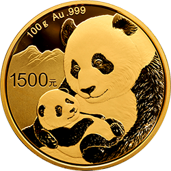 2019版熊猫金银纪念币100克圆形金质纪念币