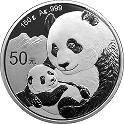 2019版熊猫金银纪念币150克圆形银质纪念币
