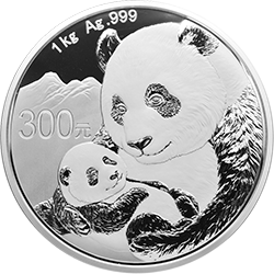 2019版熊猫金银纪念币1公斤圆形银质纪念币